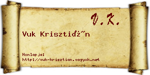 Vuk Krisztián névjegykártya