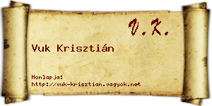 Vuk Krisztián névjegykártya